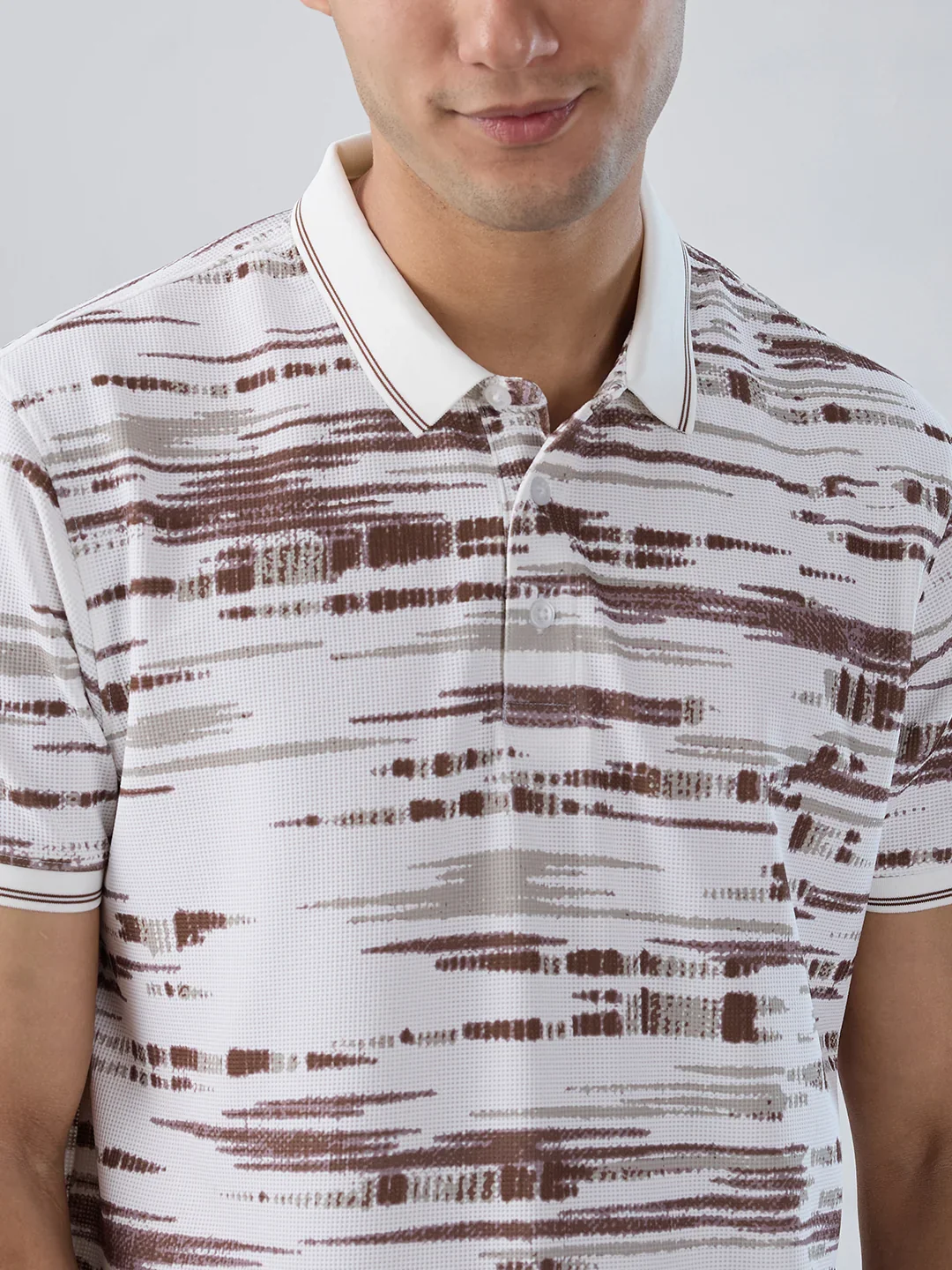 Men T-Shirt Print Brown Regular Fit - Image 4