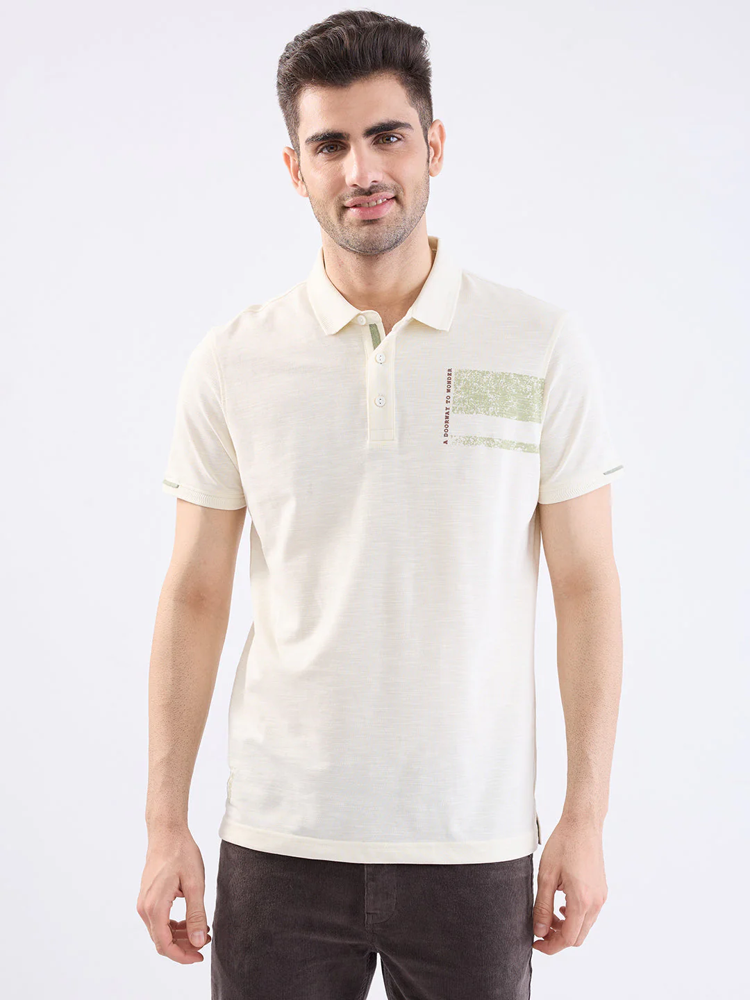 Men T-Shirt White Slim Fit - Image 2