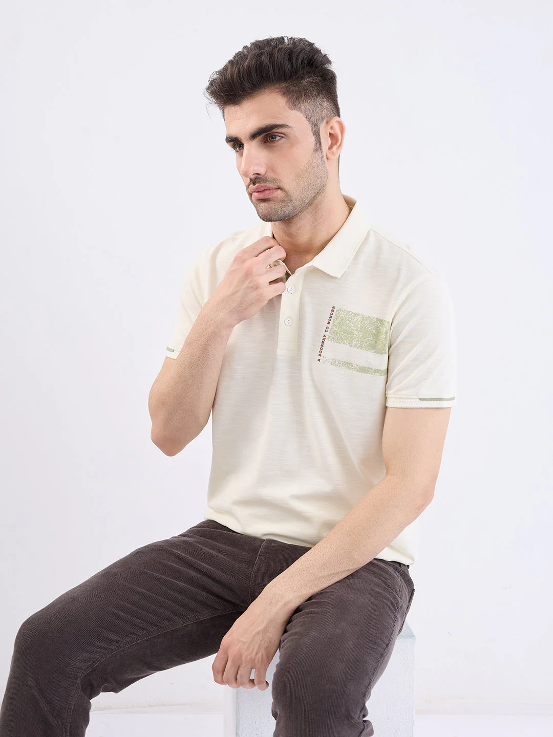 Men T-Shirt White Slim Fit - Image 7