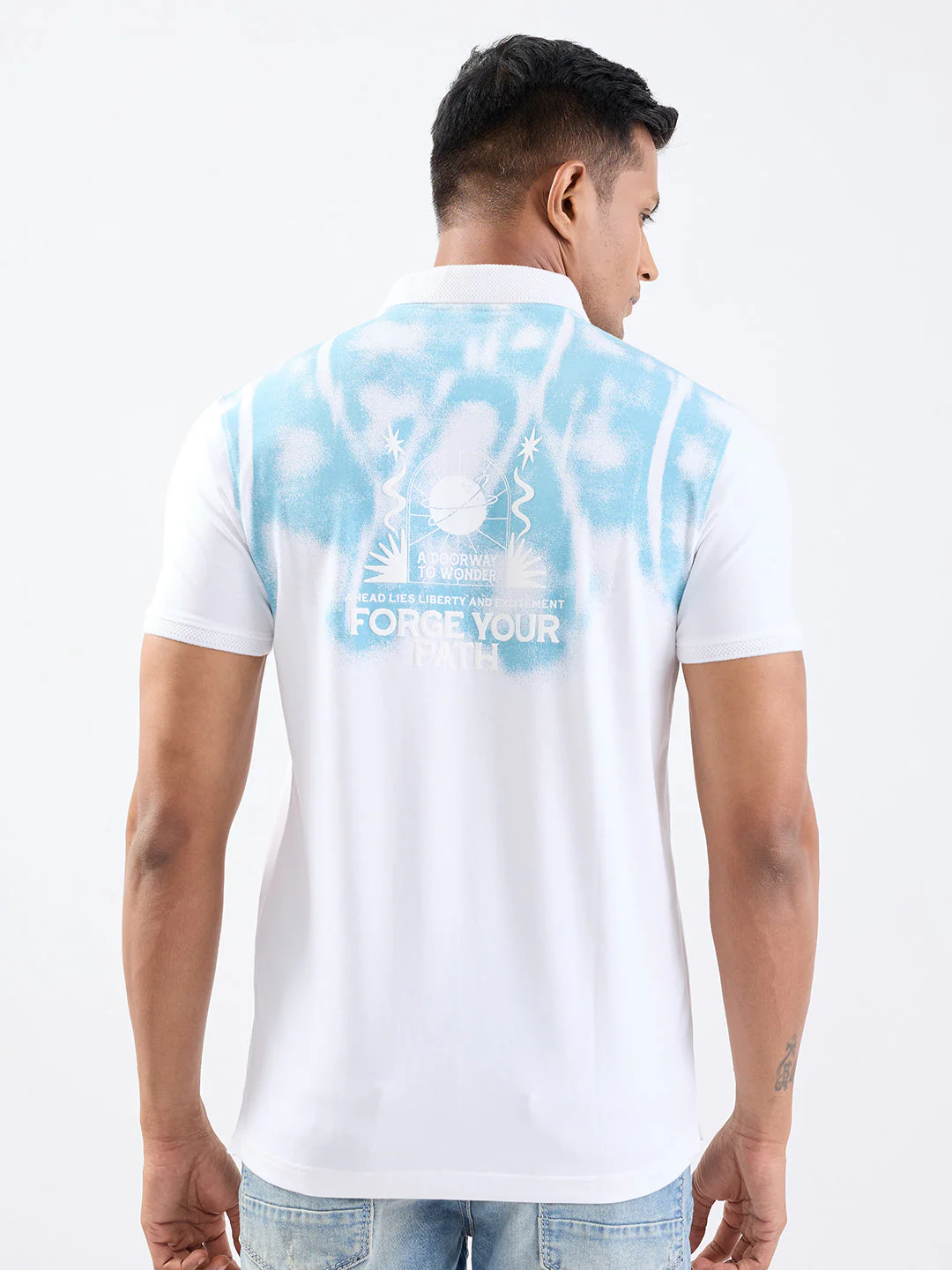 Men T-Shirt White Slim Fit - Image 4
