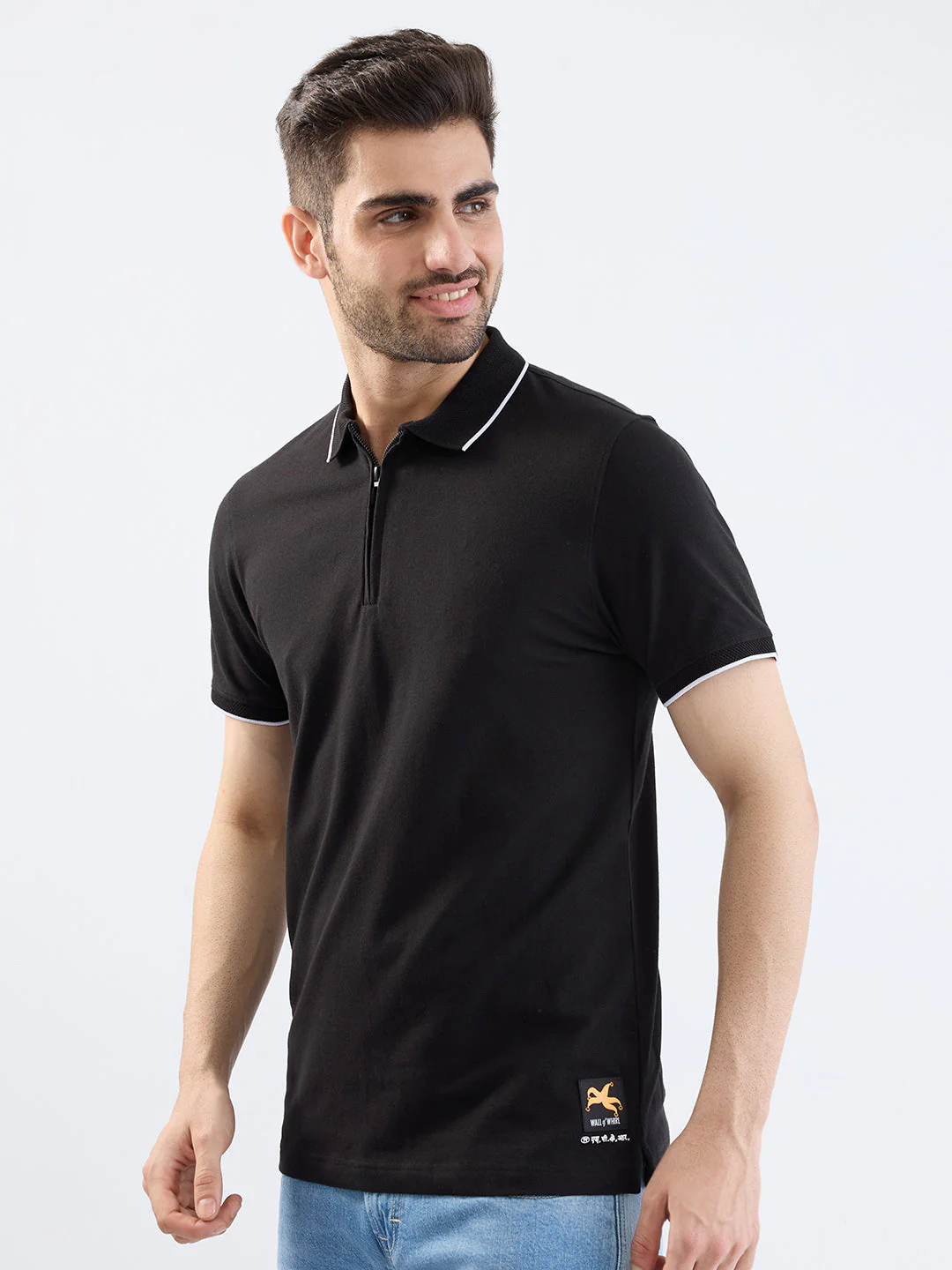 Men T-Shirt Black Slim Fit - Image 3