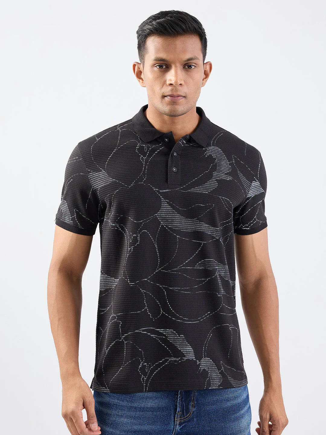 Men T-Shirt Black Slim Fit - Image 2