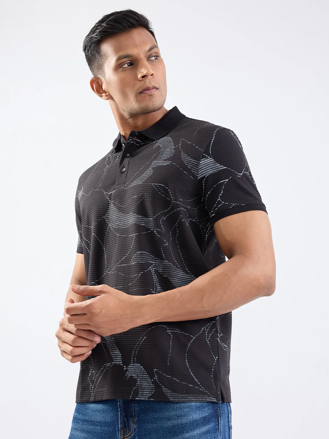 Men T-Shirt Black Slim Fit - Image 3