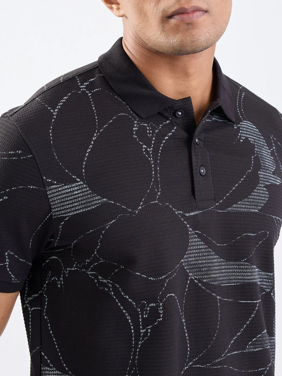 Men T-Shirt Black Slim Fit - Image 6