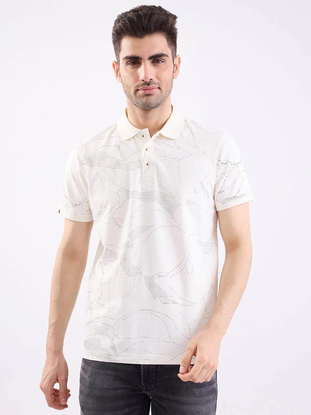 Men T-Shirt White Slim Fit - Image 2