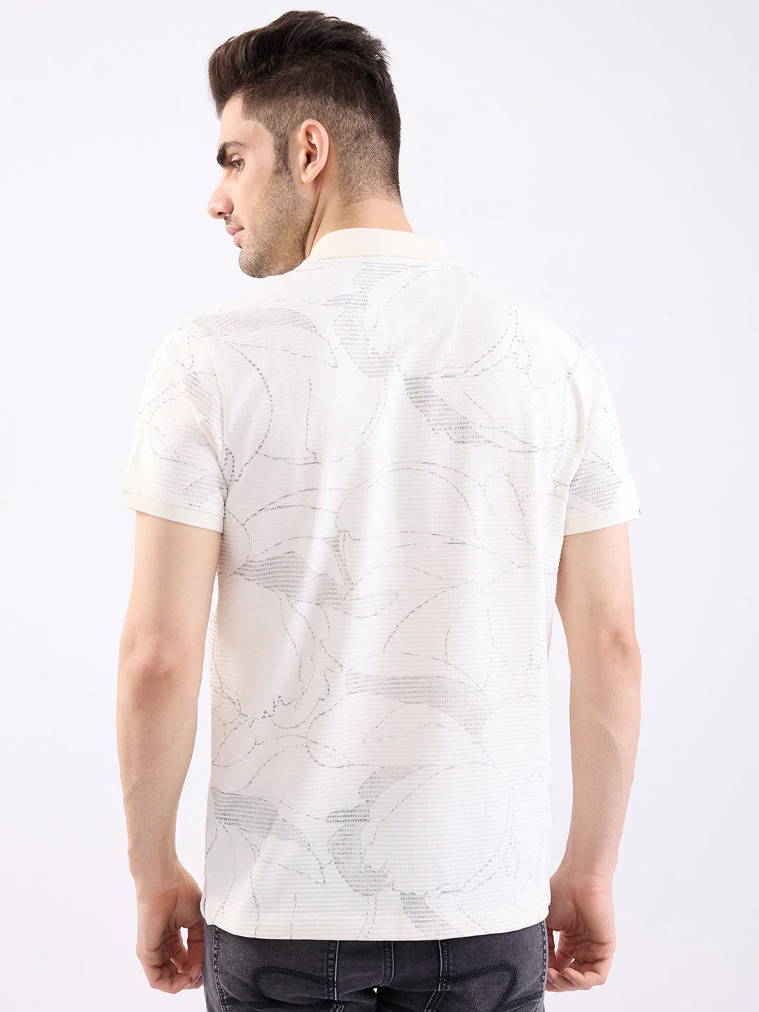 Men T-Shirt White Slim Fit - Image 4