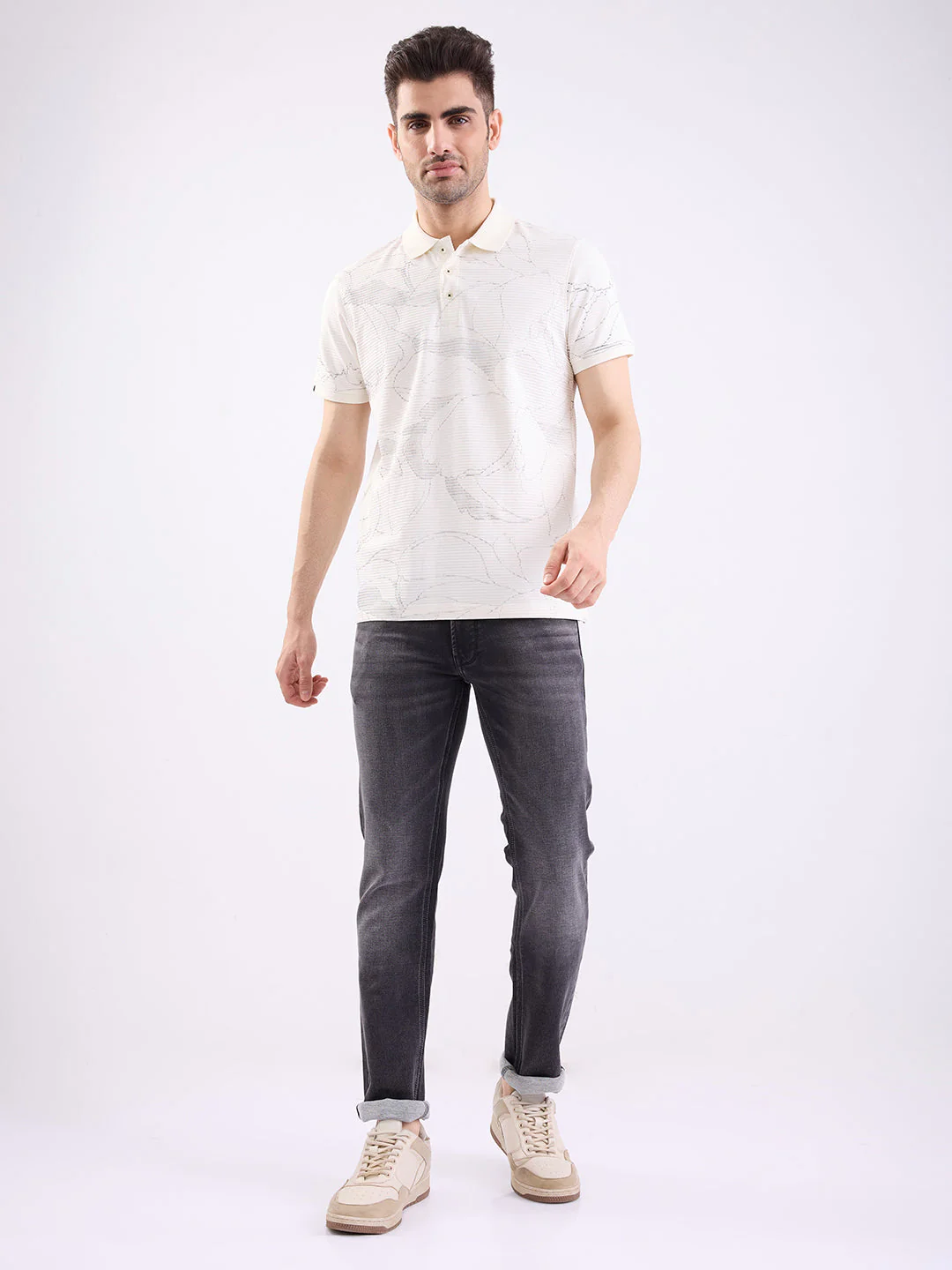 Men T-Shirt White Slim Fit - Image 5