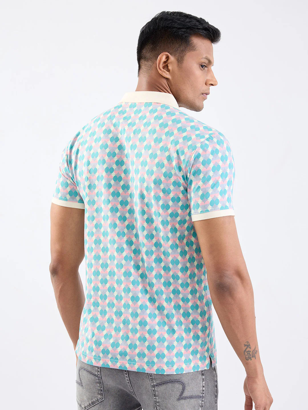 Men T-Shirt Blue Slim Fit - Image 4