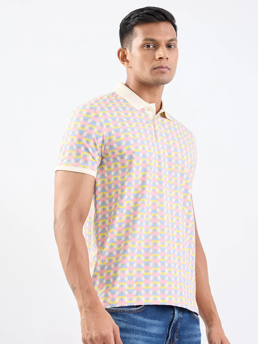 Men T-Shirt Pink Slim Fit