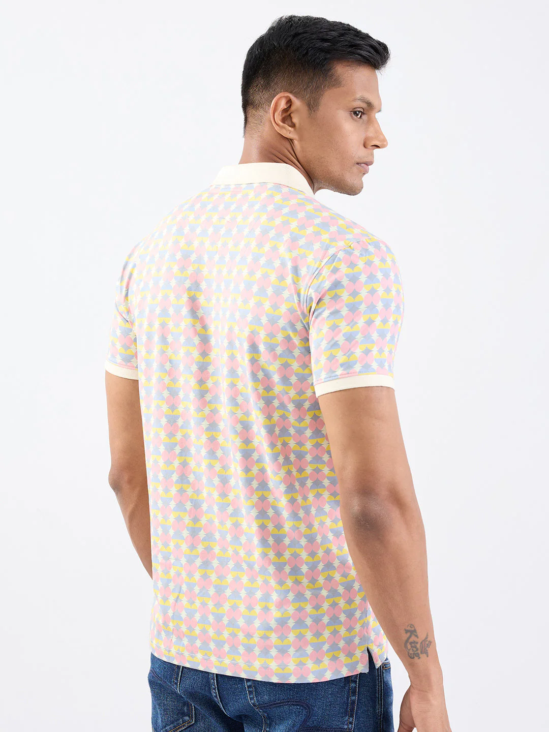 Men T-Shirt Pink Slim Fit - Image 4