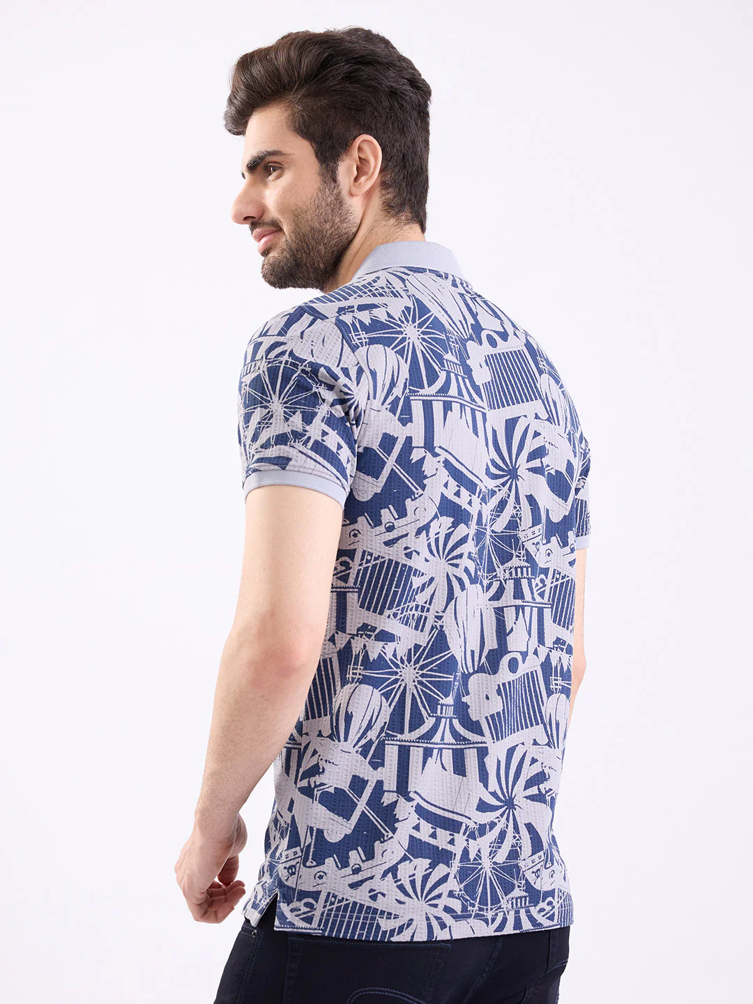 Men T-Shirt Grey Slim Fit - Image 4