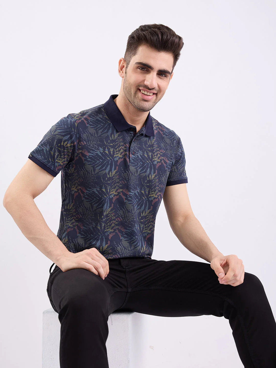Men T-Shirt Black Slim Fit - Image 7