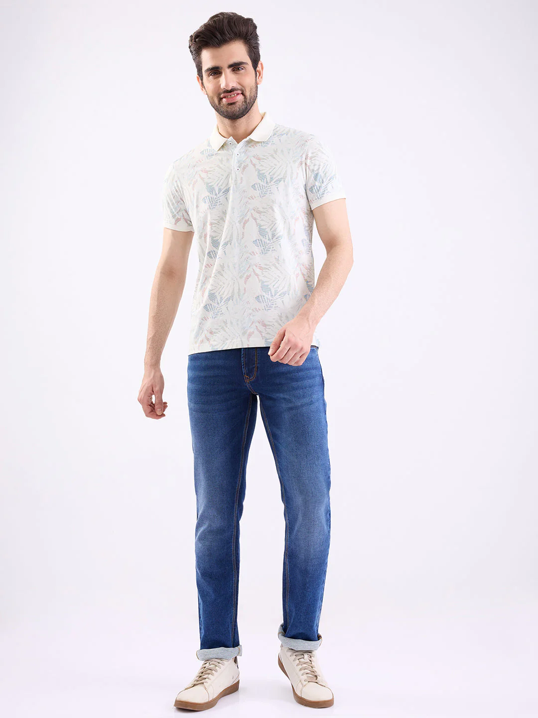 Men T-Shirt White Slim Fit - Image 5