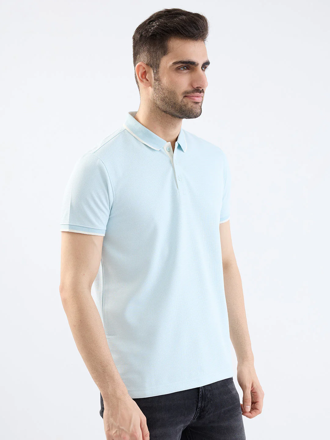 Men T-Shirt Blue Slim Fit