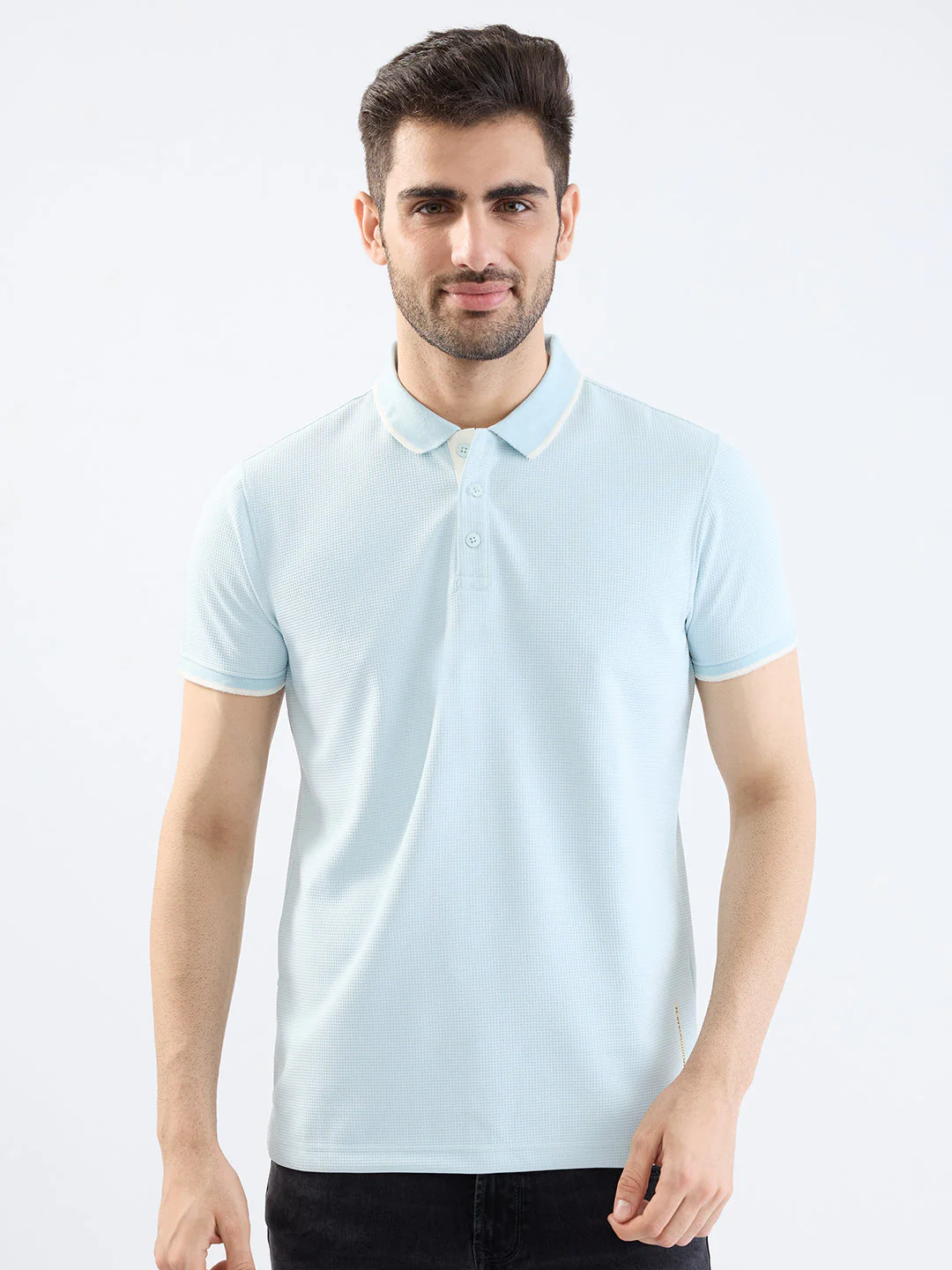 Men T-Shirt Blue Slim Fit - Image 2