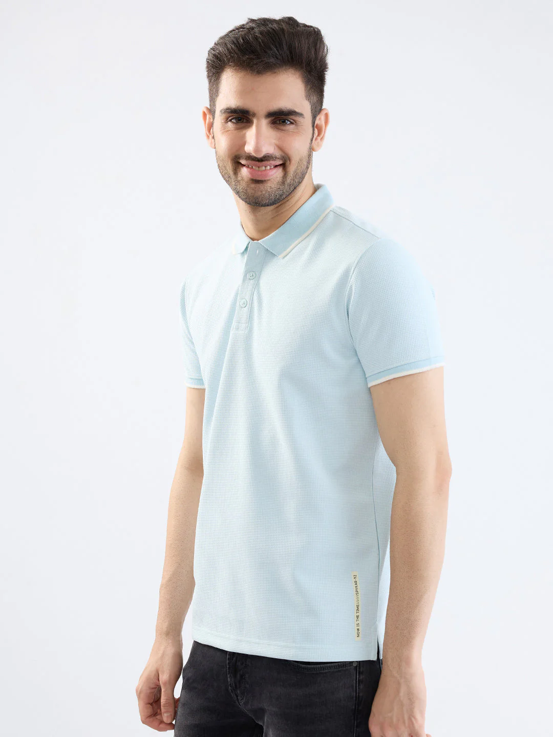 Men T-Shirt Blue Slim Fit - Image 3
