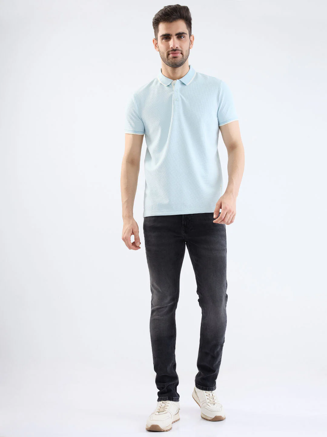 Men T-Shirt Blue Slim Fit - Image 5