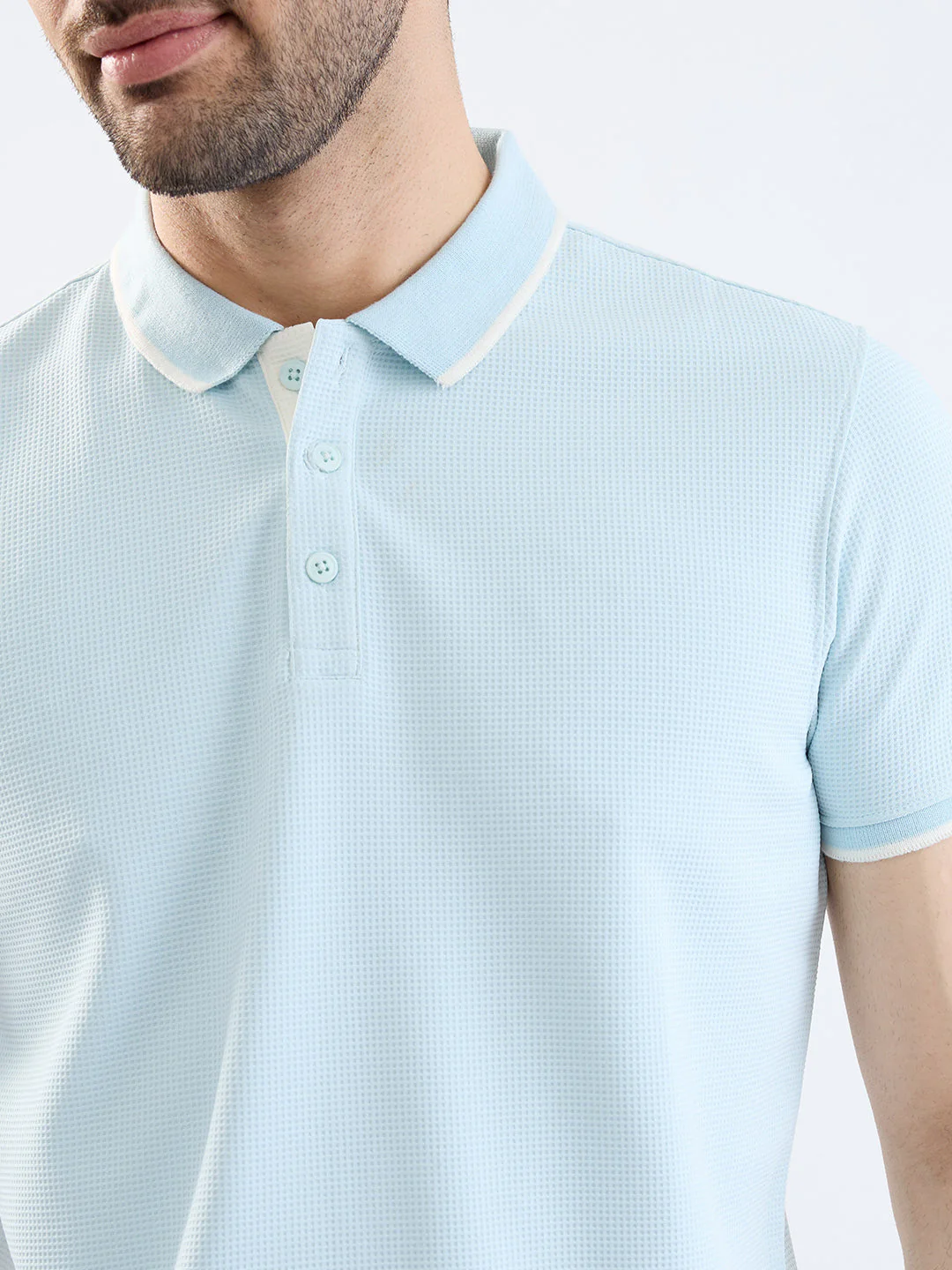 Men T-Shirt Blue Slim Fit - Image 6