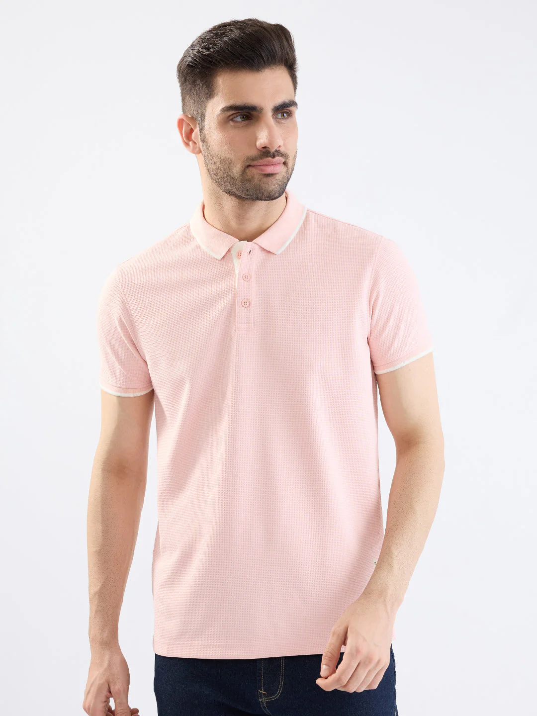Men T-Shirt Pink Slim Fit - Image 2