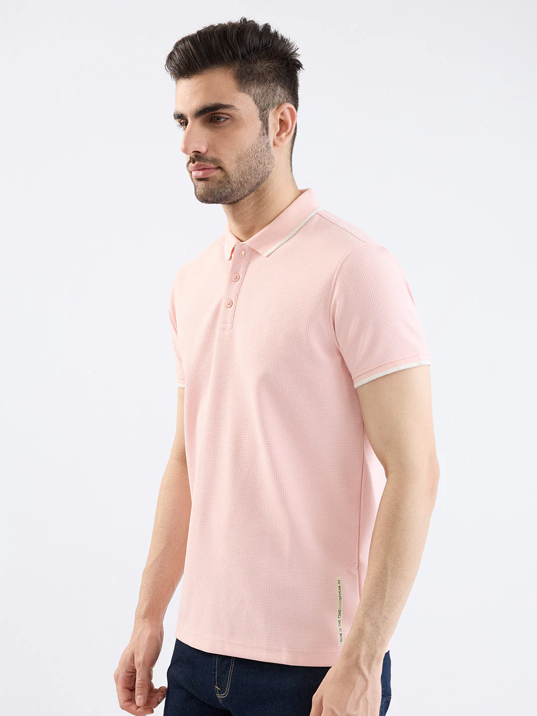 Men T-Shirt Pink Slim Fit - Image 3