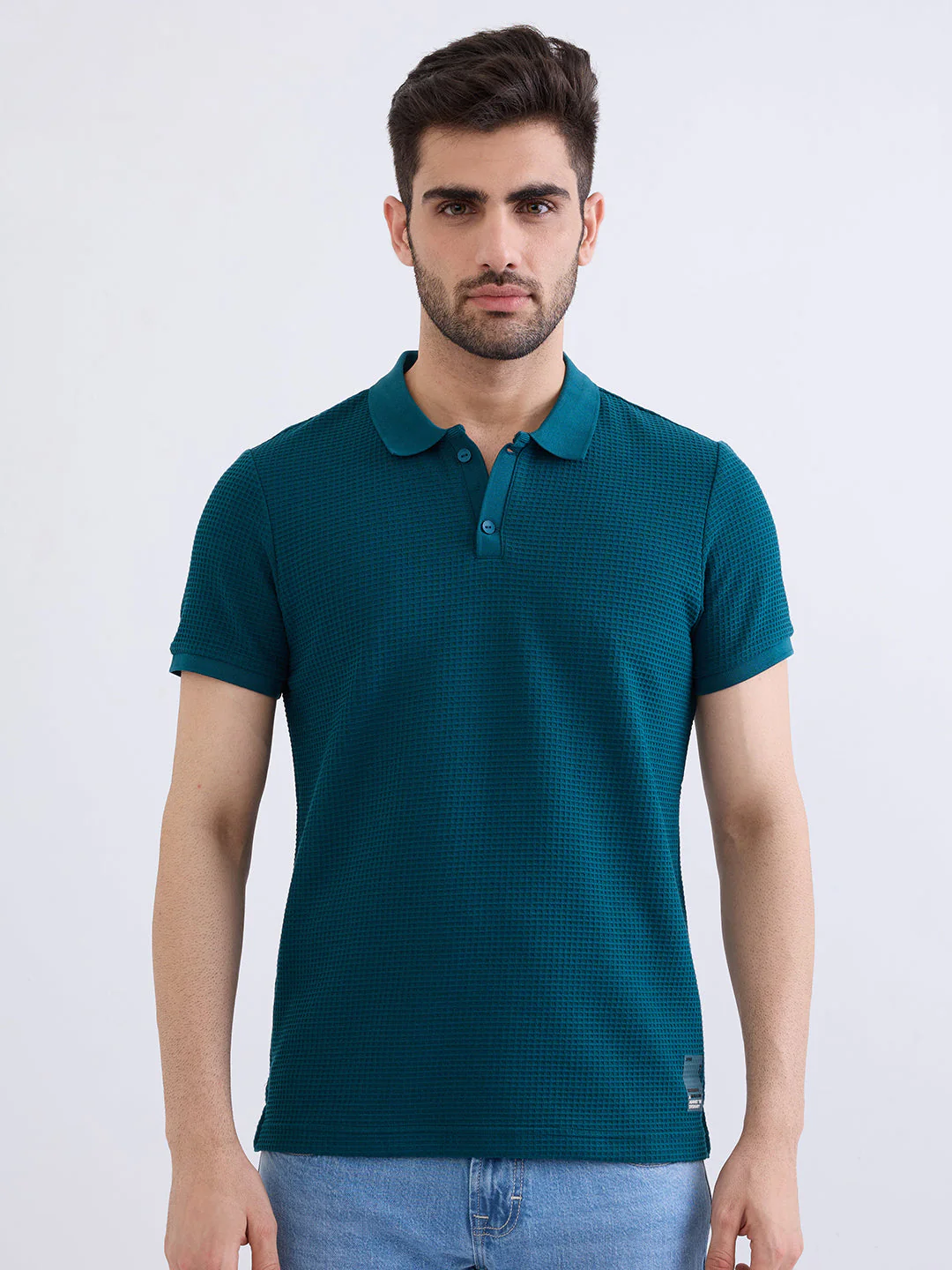 Men T-Shirt Green Slim Fit - Image 2