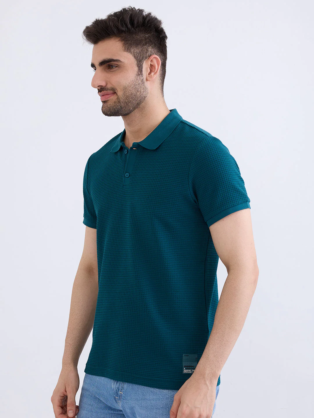 Men T-Shirt Green Slim Fit - Image 3