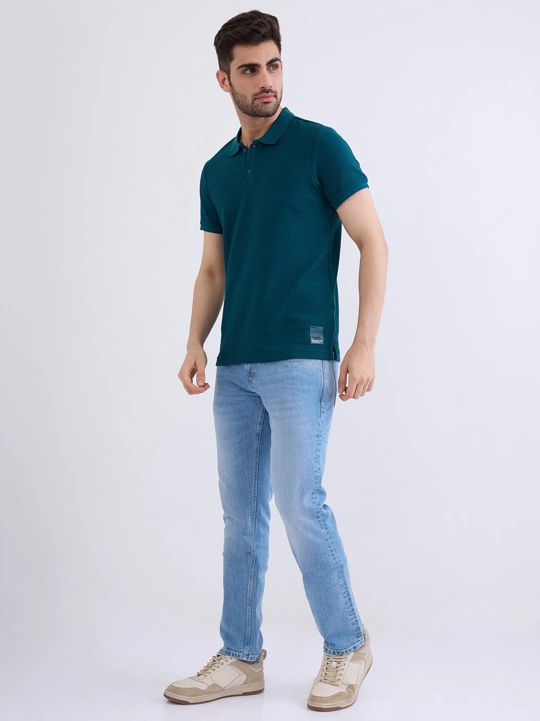 Men T-Shirt Green Slim Fit - Image 5