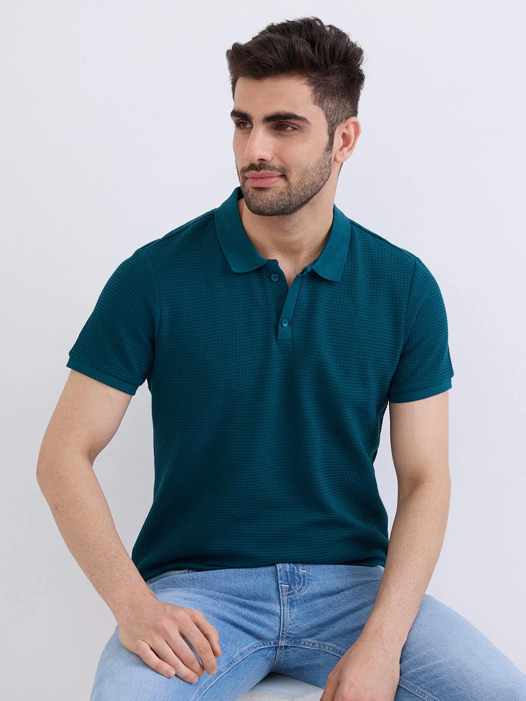 Men T-Shirt Green Slim Fit - Image 7