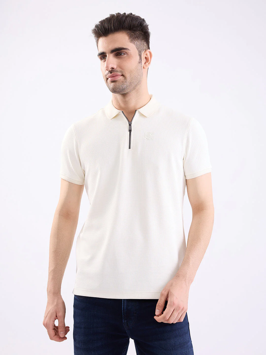 Men T-Shirt White Slim Fit - Image 2