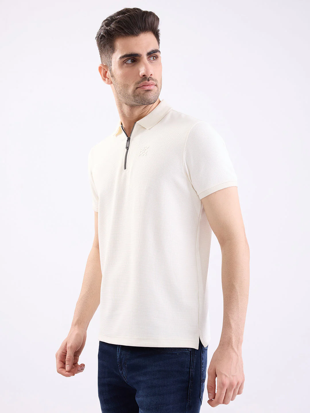 Men T-Shirt White Slim Fit - Image 3