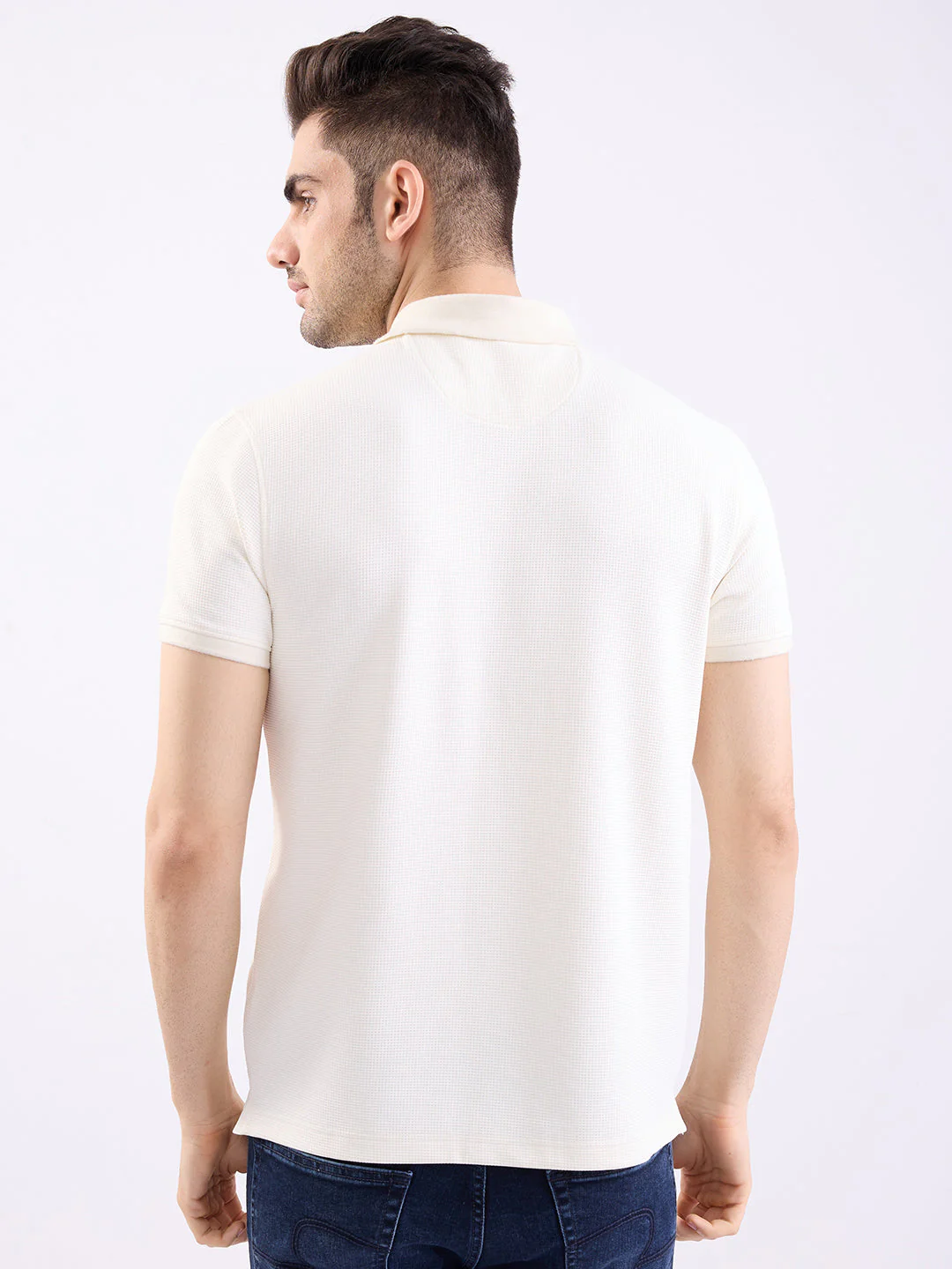 Men T-Shirt White Slim Fit - Image 4
