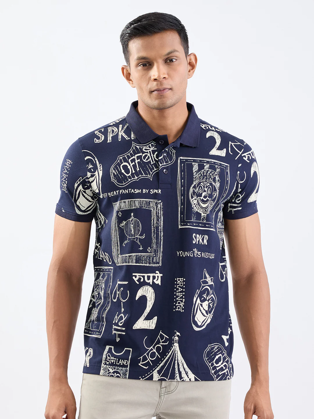 Men T-Shirt Blue Slim Fit - Image 2