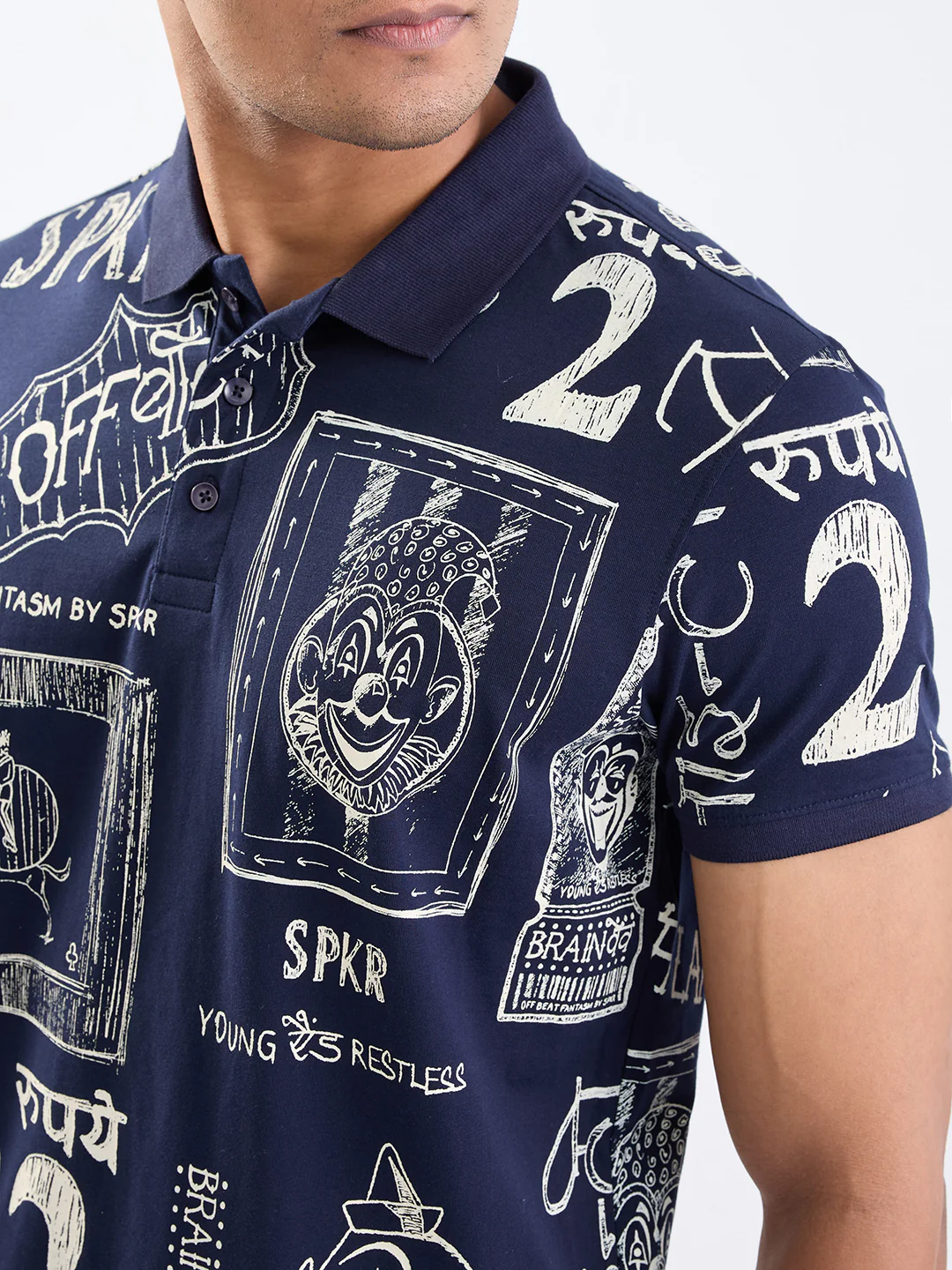 Men T-Shirt Blue Slim Fit - Image 6