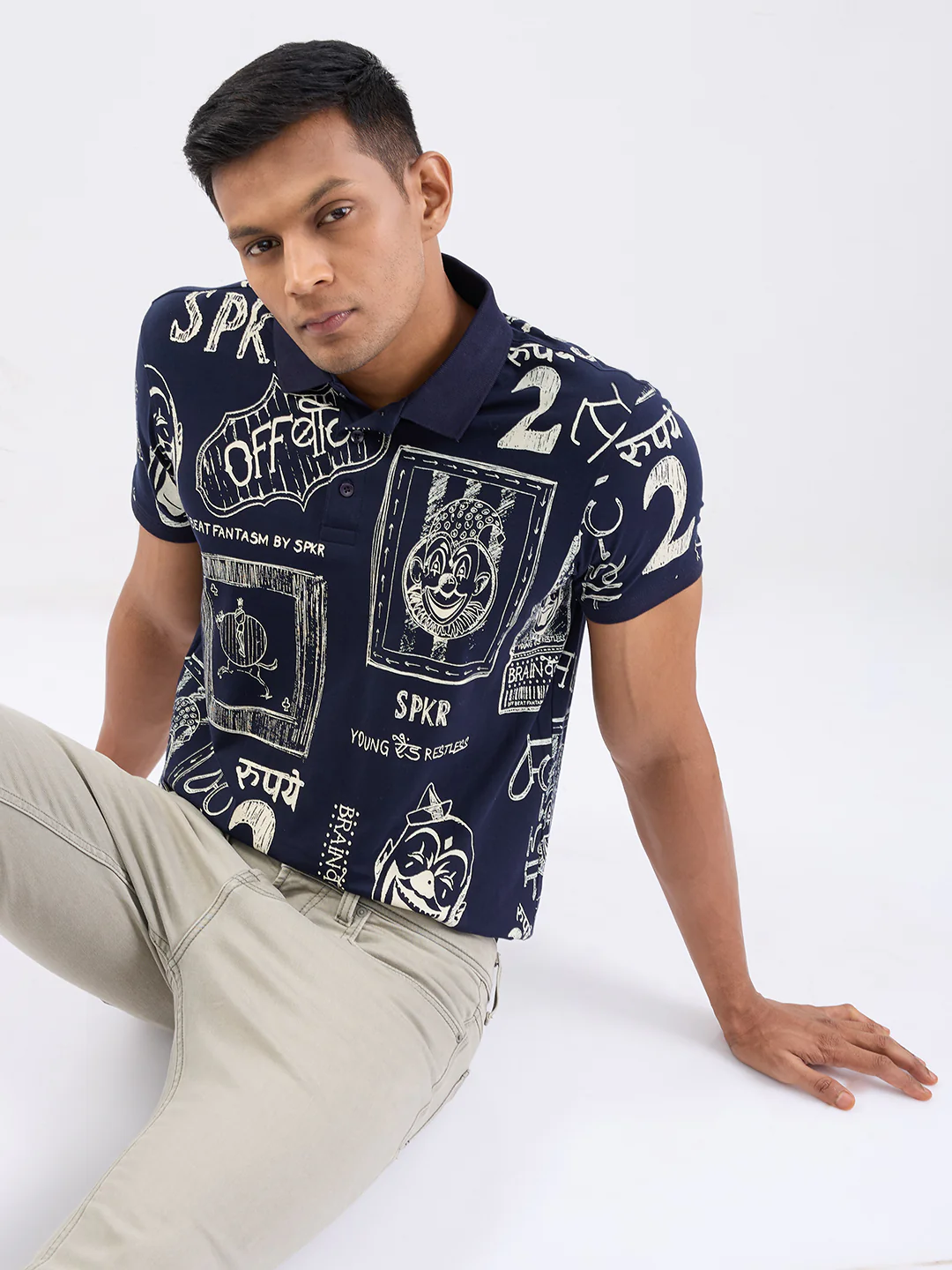 Men T-Shirt Blue Slim Fit - Image 7