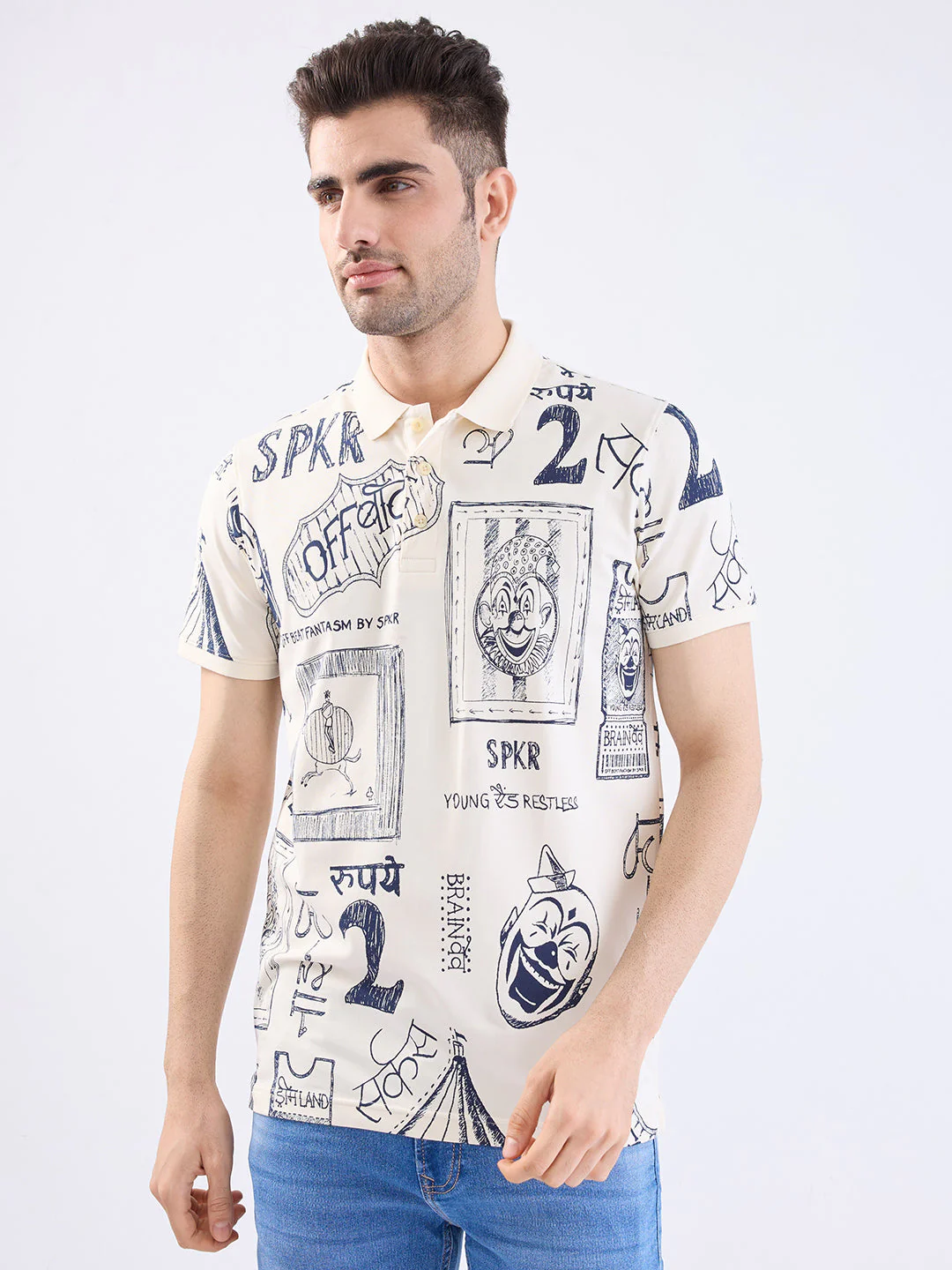Men T-Shirt White Slim Fit - Image 2