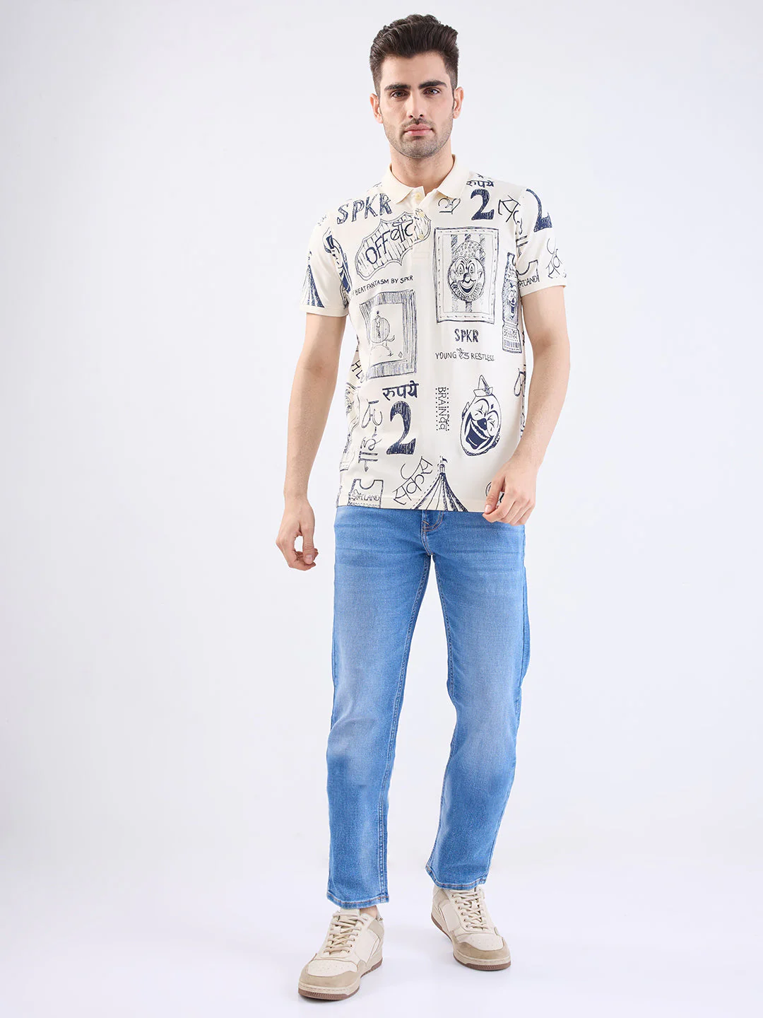 Men T-Shirt White Slim Fit - Image 5