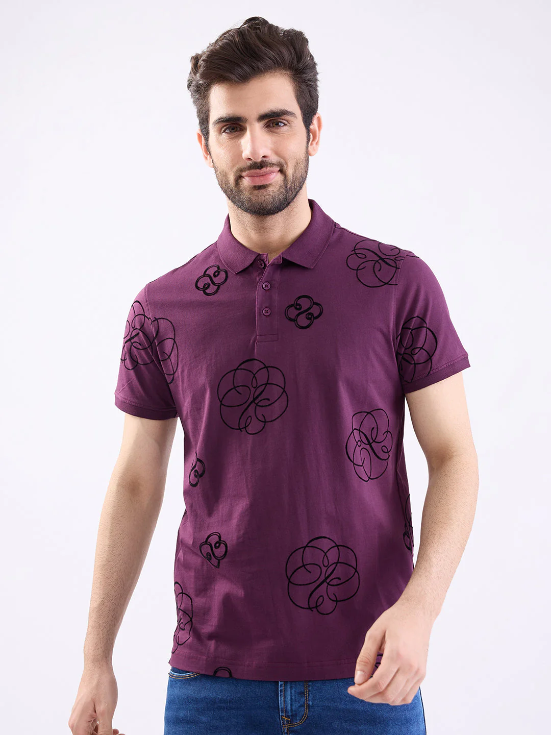 Men T-Shirt Red Slim Fit - Image 2