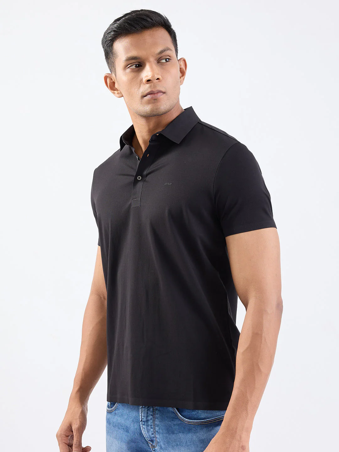 Men T-Shirt Black Slim Fit - Image 3