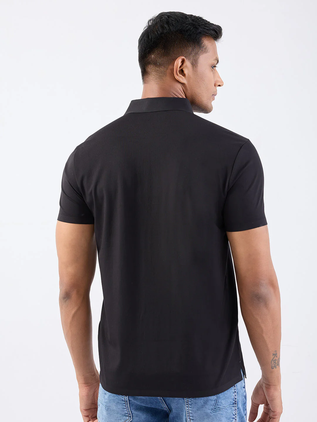 Men T-Shirt Black Slim Fit - Image 4