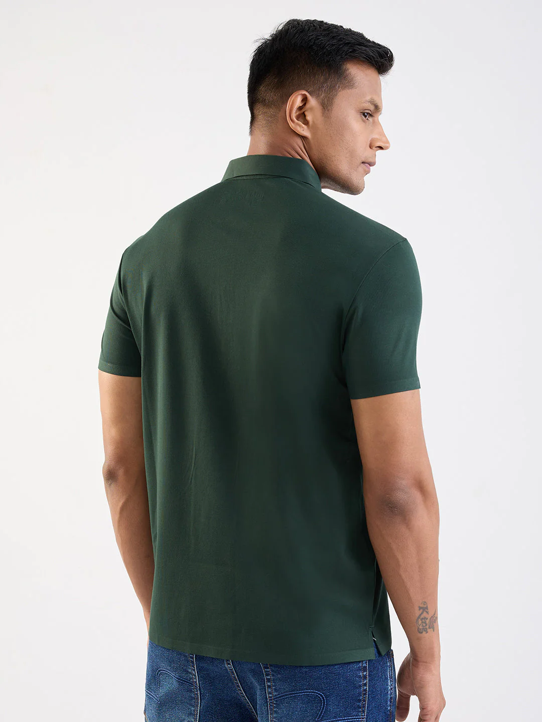 Men T-Shirt Green Slim Fit - Image 4