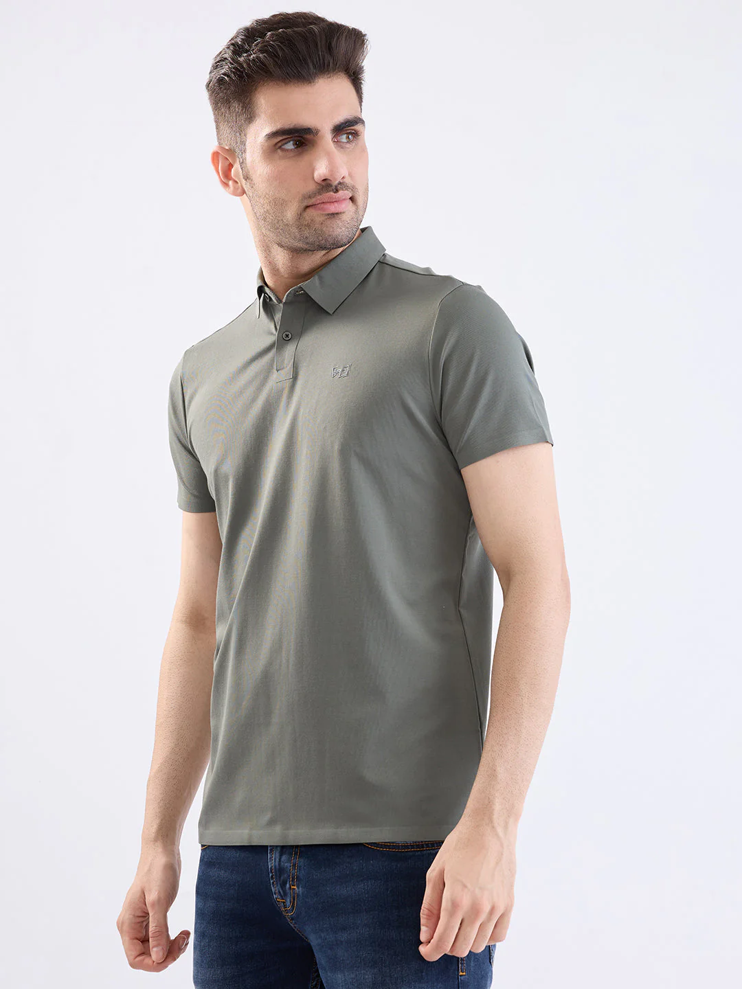 Men T-Shirt Green Slim Fit - Image 3