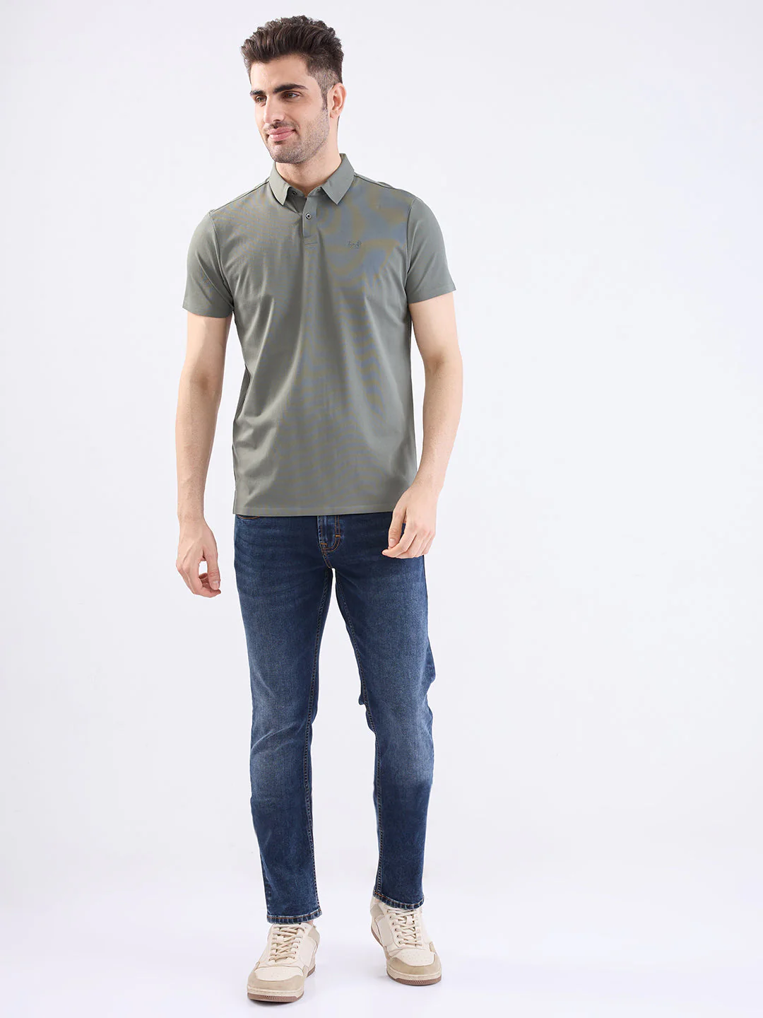 Men T-Shirt Green Slim Fit - Image 4