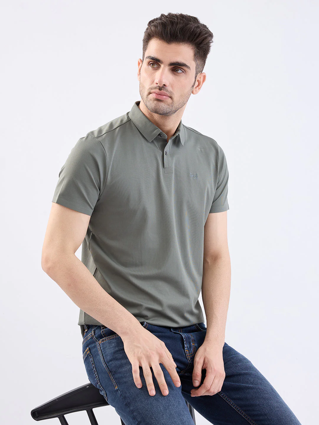 Men T-Shirt Green Slim Fit - Image 6