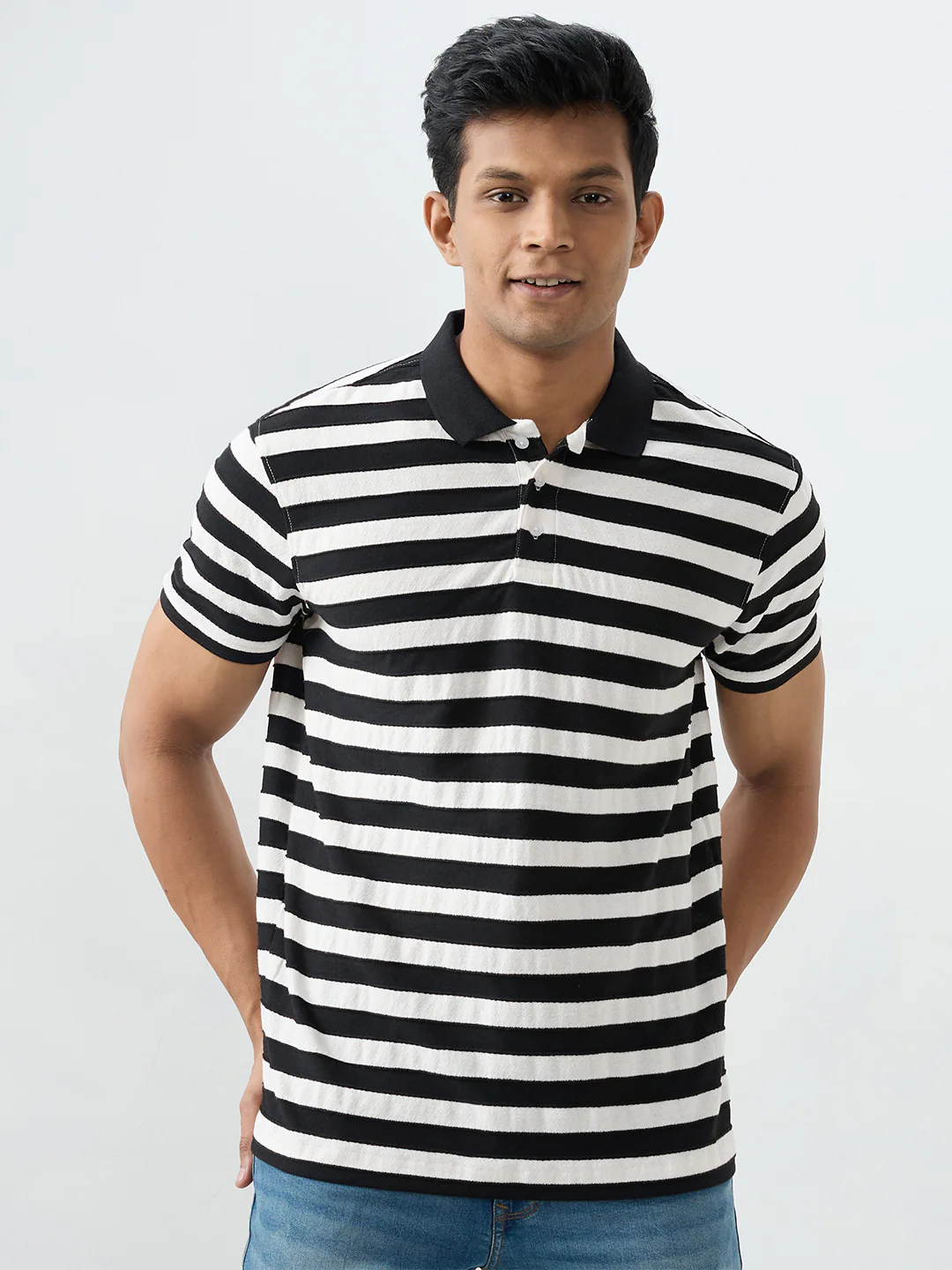 Men T-Shirt Black Slim Fit - Image 2