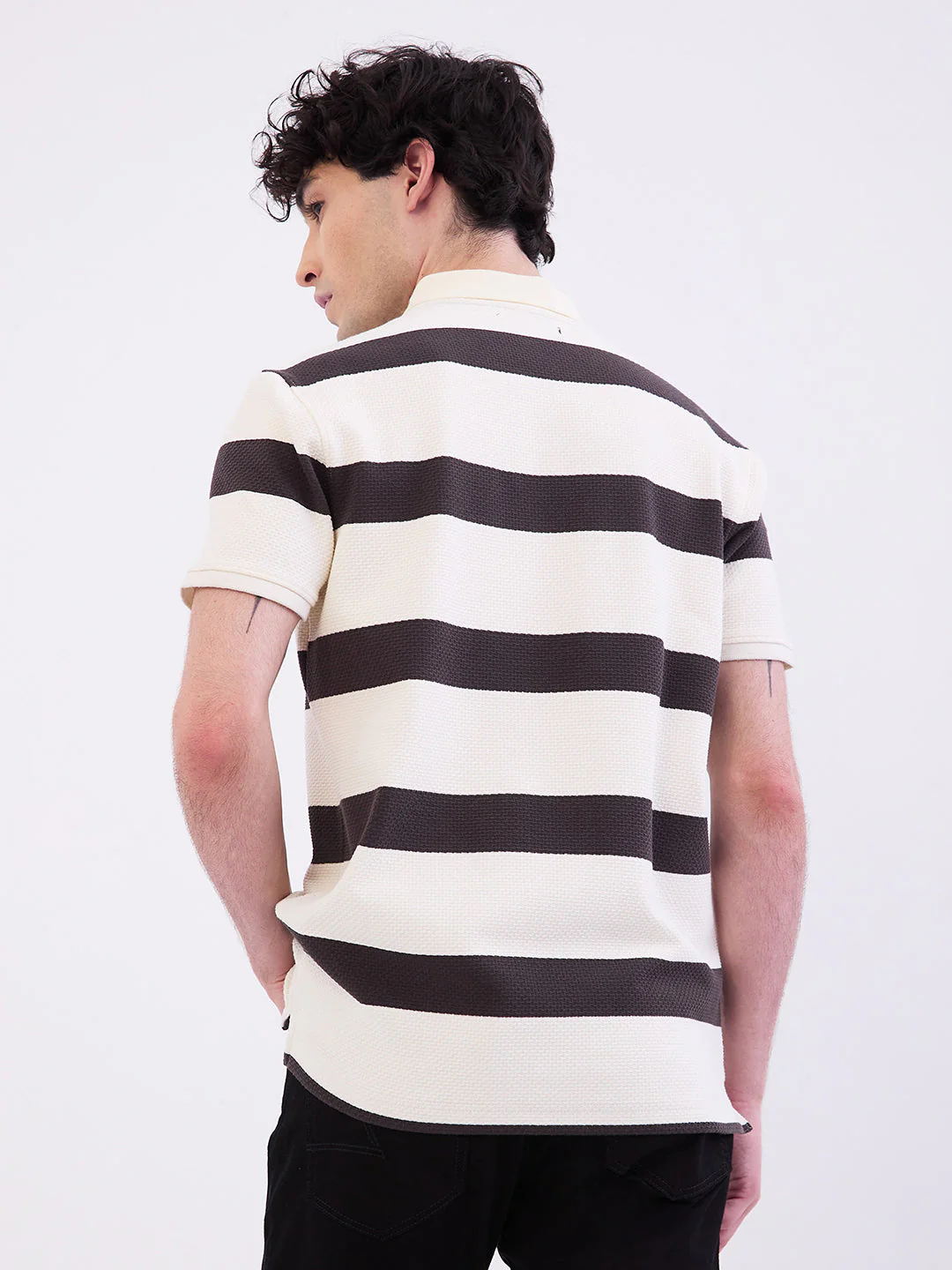 Men T-Shirt Grey Slim Fit - Image 4