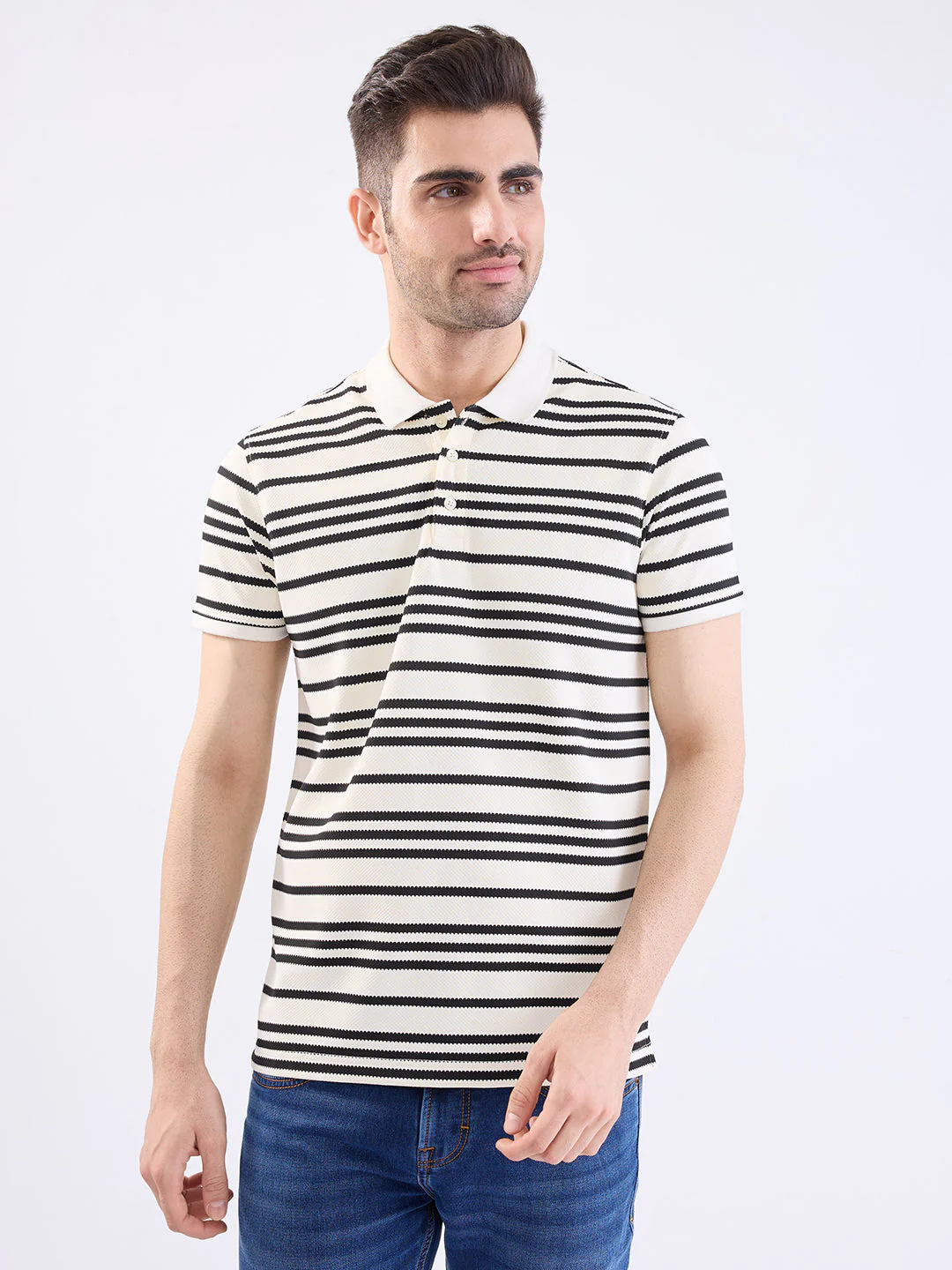 Men T-Shirt White Slim Fit - Image 2