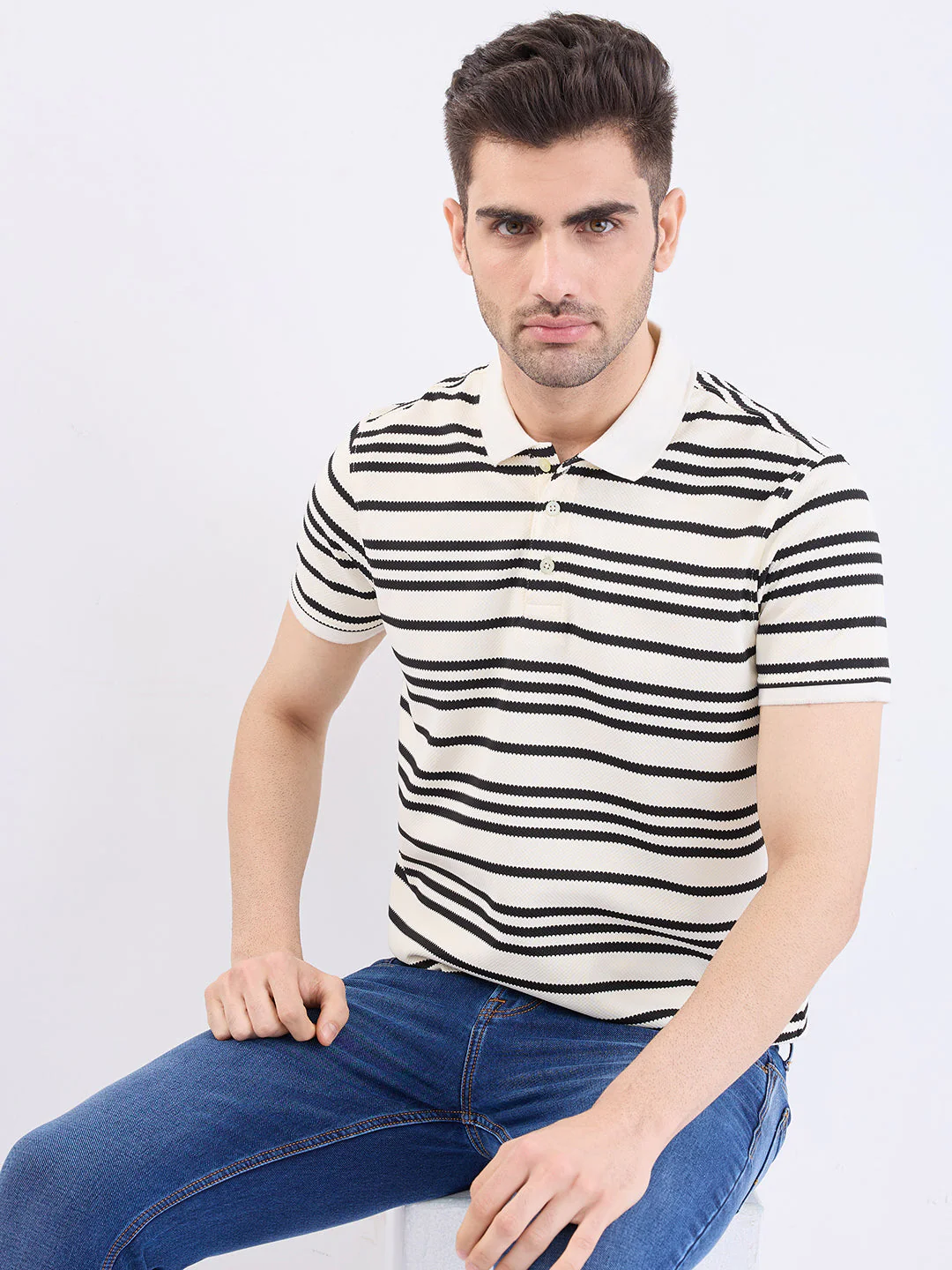 Men T-Shirt White Slim Fit - Image 7