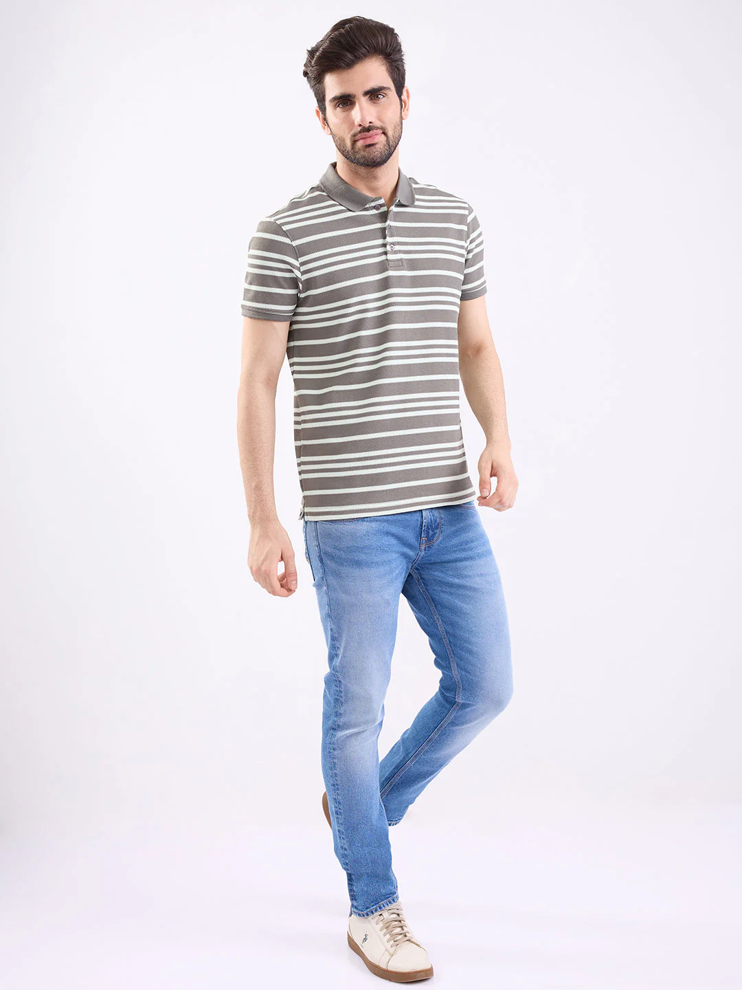 Men T-Shirt Grey Slim Fit - Image 5