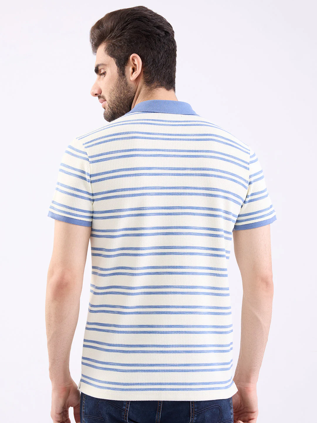 Men T-Shirt Blue Slim Fit - Image 4