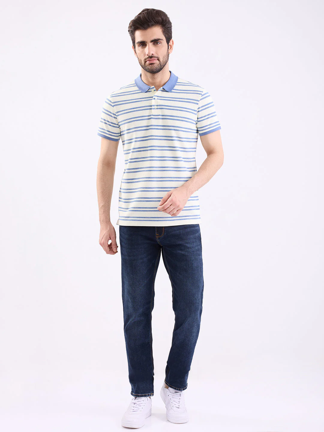 Men T-Shirt Blue Slim Fit - Image 5